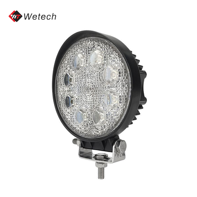 Round LED Work Light Waterproof LED Auxiliary Light 24W With Diecast Aluminum Housing