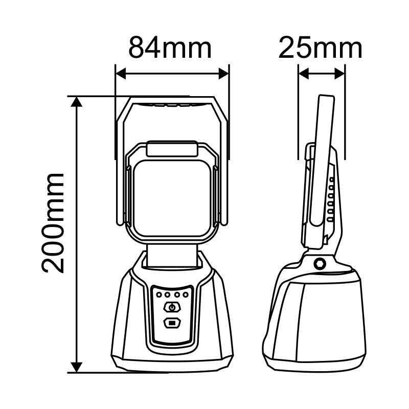 WETECH 16W LED Emergency Lantern Handheld Rechargeable Work Lights