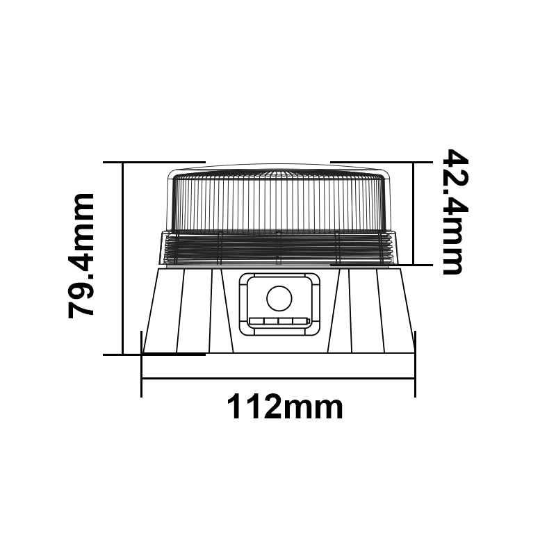 WETECH Low Cover Model Beacon Signal Rechargeable LED Flashing Warning Light With Magnet Sucker Type