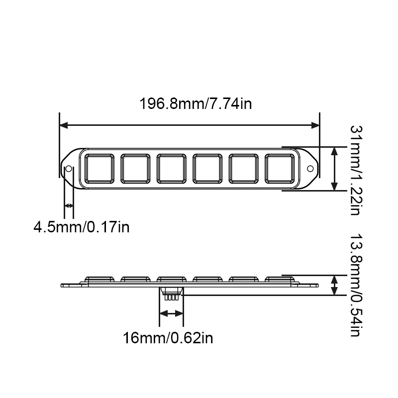 WETECH 18W Strobe Lights Vehicle Side Marker Surface Mount