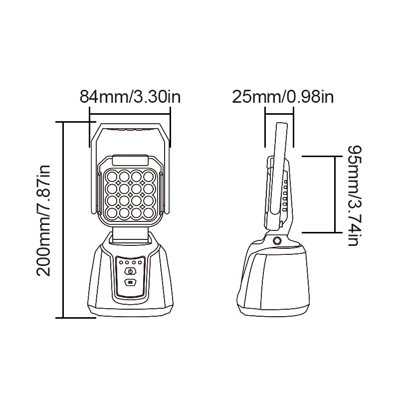 WETECH 16W LED Emergency Lantern Handheld Rechargeable Work Lights