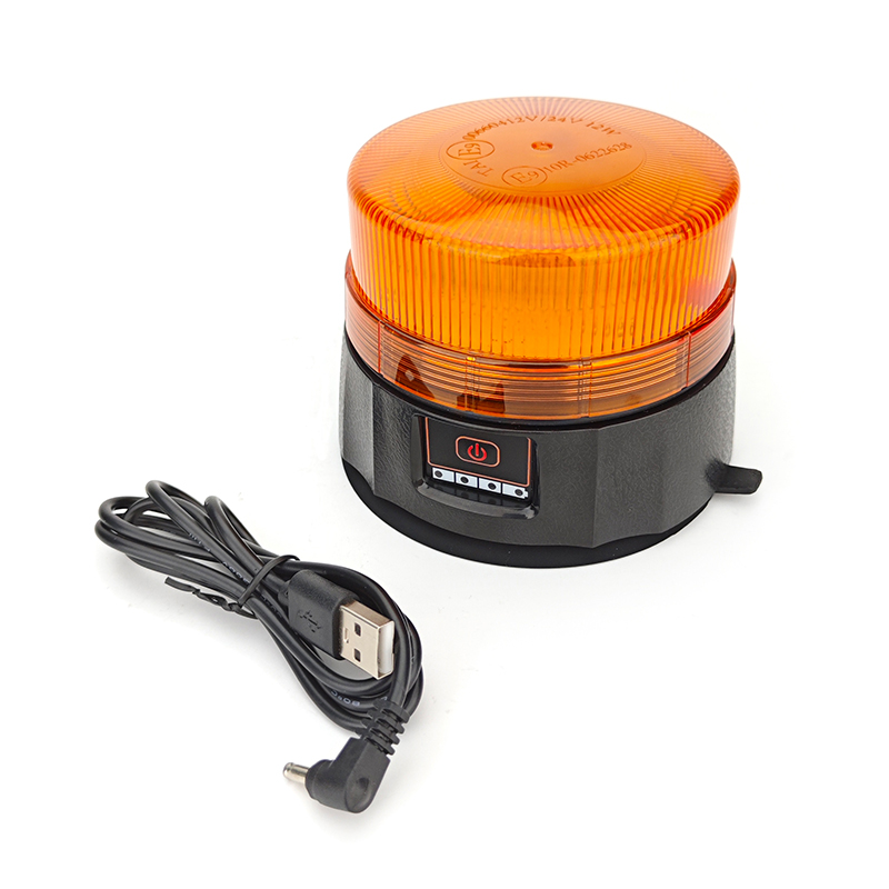 WETECH Low Cover Model Beacon Signal Rechargeable LED Flashing Warning Light With Magnet Sucker Type