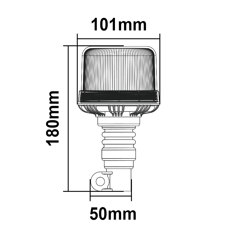 WETECH High Cover Model Beacon Signal LED Flashing Warning Light With Din Stem Base Type
