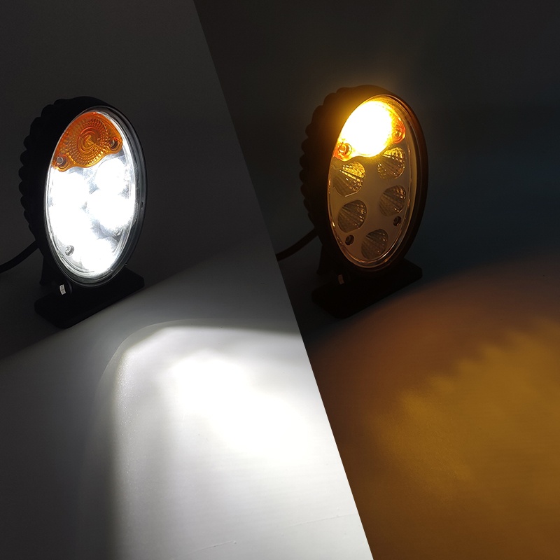 WETECH 36W Vertical LED Combination Work Lights 5.6" Oval Tractor Lights with Turn Signal