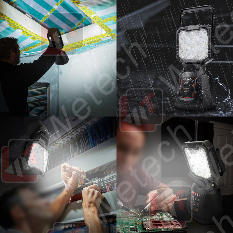 WETECH 27W LED Emergency Lantern Handheld Rechargeable Work Light