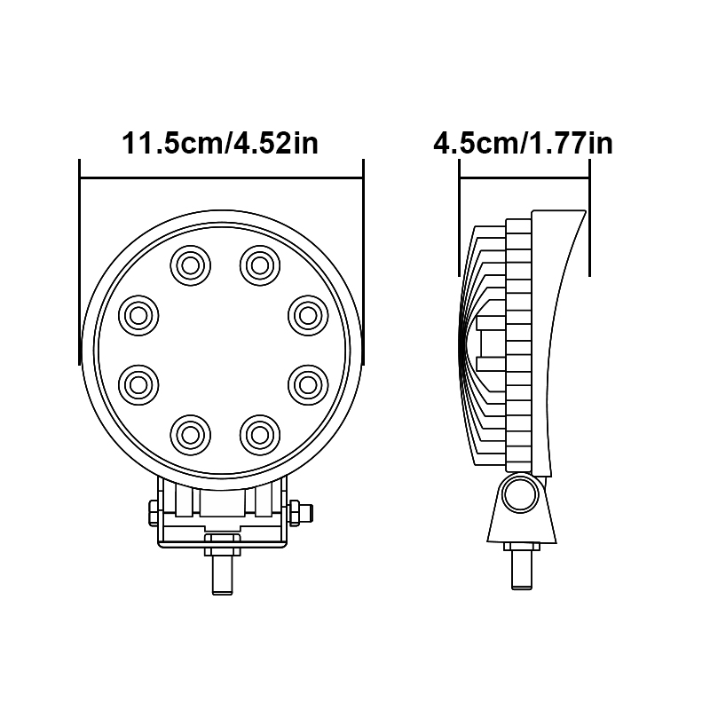 WETECH 24W 5" LED Work Lights Round Flood WorkLight
