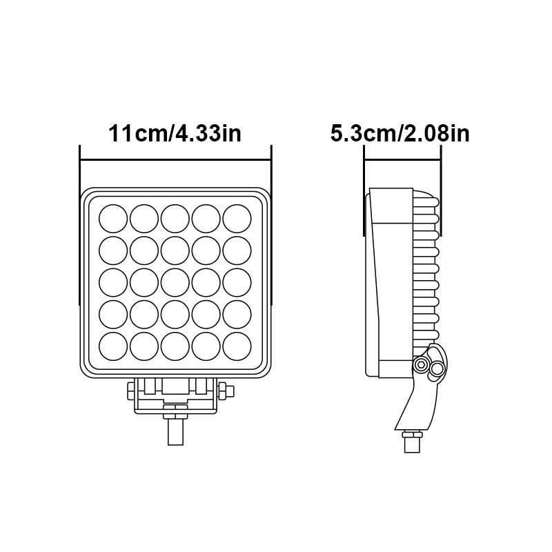 WETECH 75W 6" LED Work Lights Square Flood Worklight